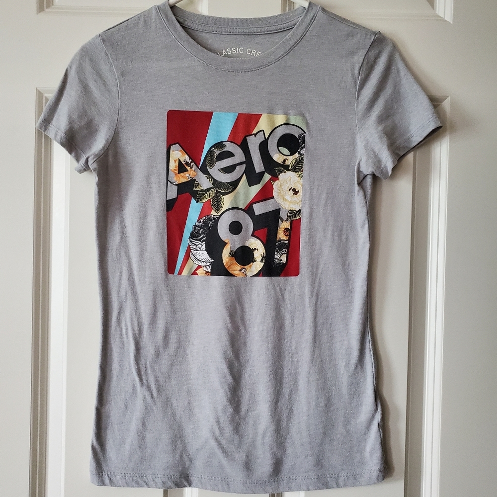 Aeropostale Gray "Aero 87" Classic Crew Size M